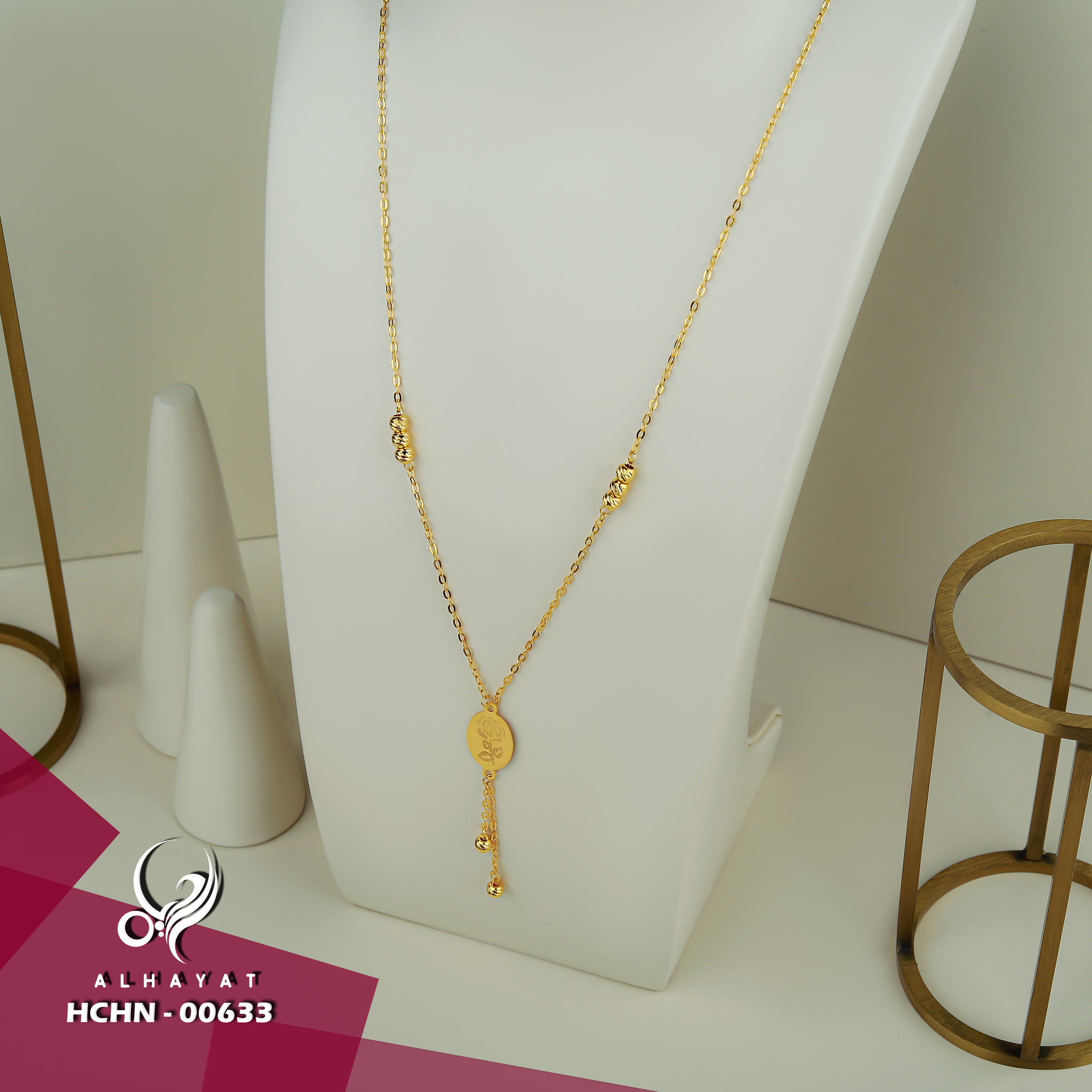 21-karat gold choker, Turkish-made - (H-1017)